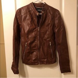 Express brown leather jacket